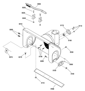 Auger Housing Group Diagram and Parts List for 1696287-00-18-2830-33  Briggs and Stratton Snow Blower